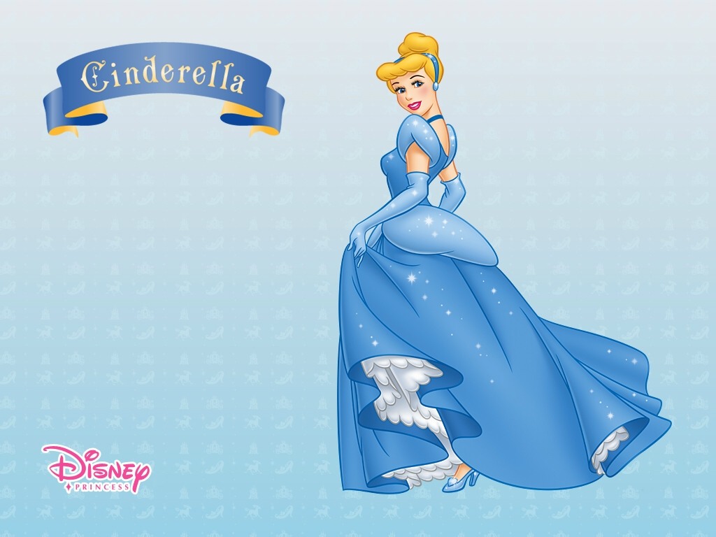 Disney Princess Cinderella Wearing Blue Dress Desktop Wallpaper