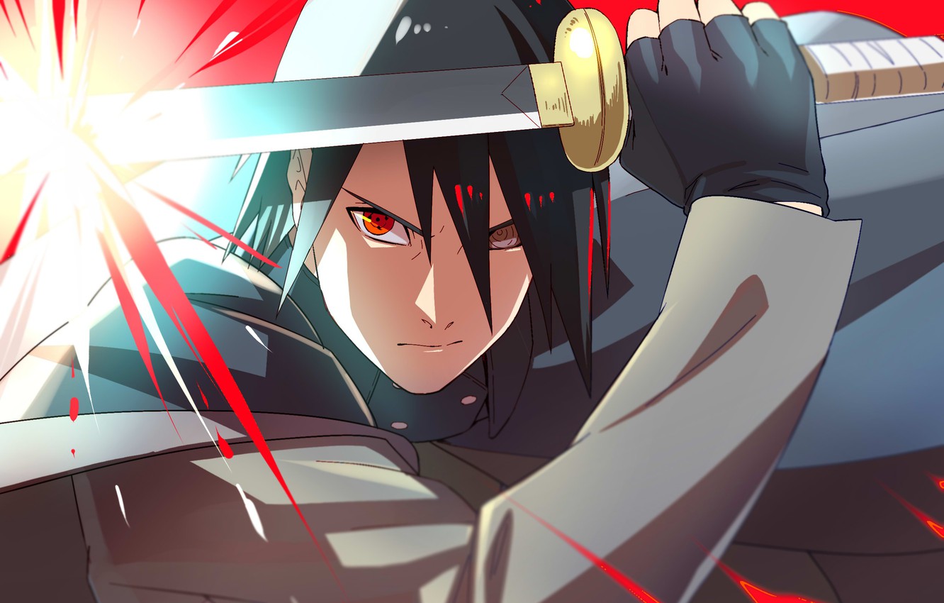 Wallpaper anger Naruto katana sharingan Uchiha Sasuke