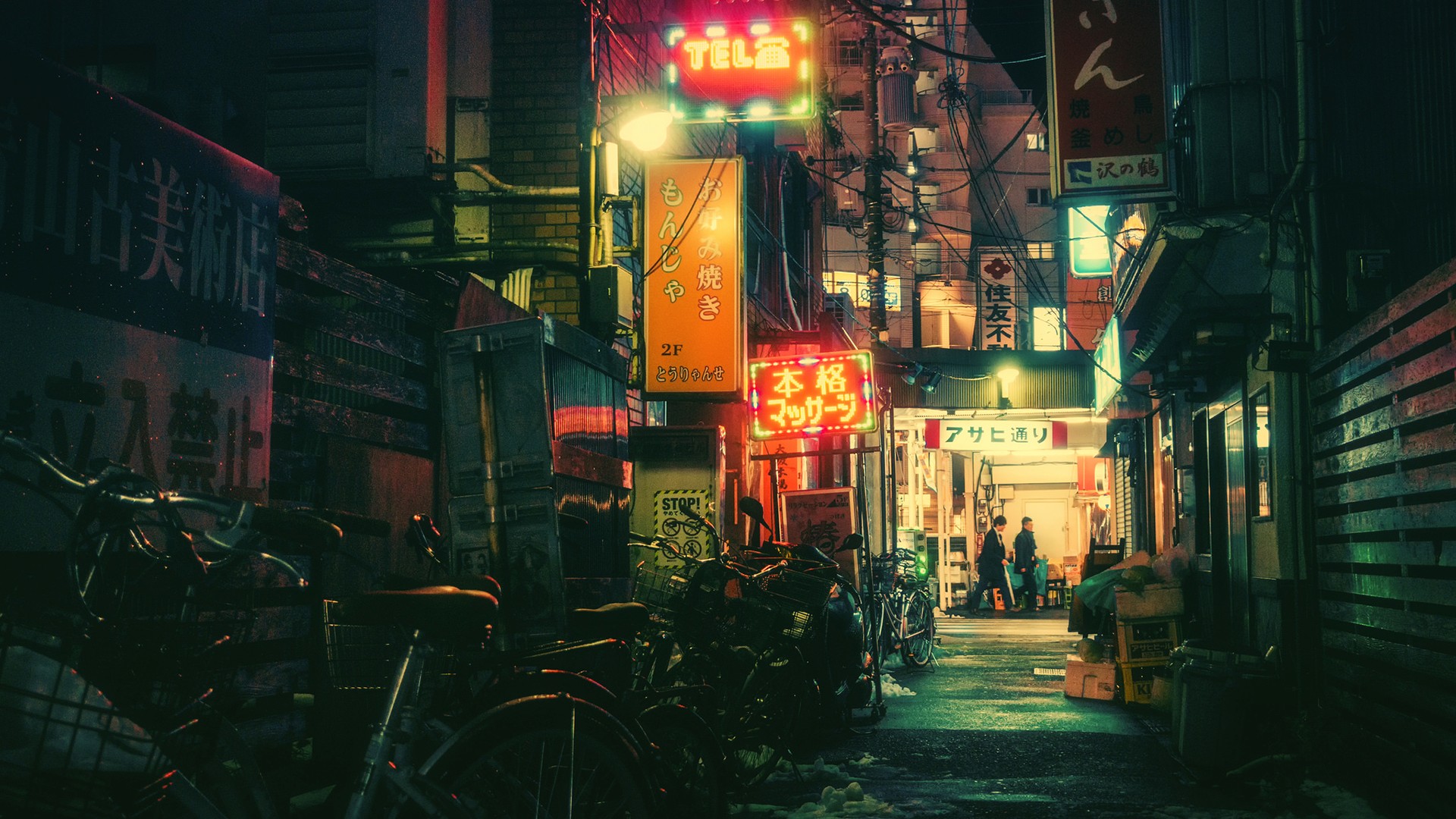 Japanese Tokyo Neon Light Bicycle Wallpaper HD