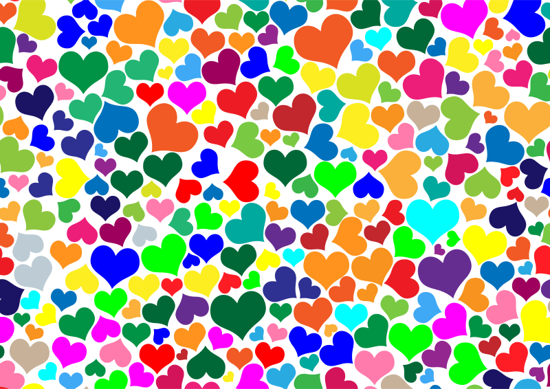 Clipart Colorful Hearts Background