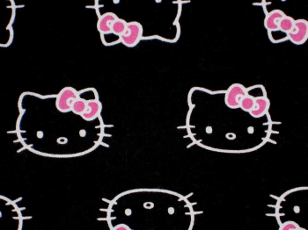 Hello Kitty Pink Black Background Wallpaper