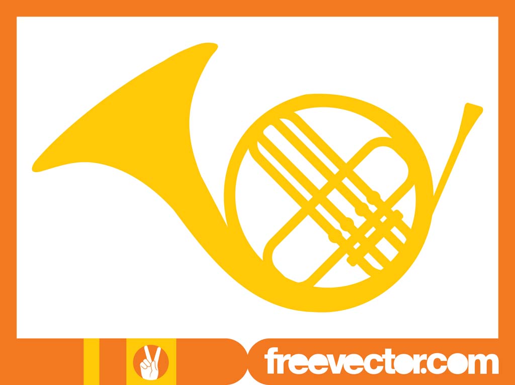 French Horn Clipart Vector