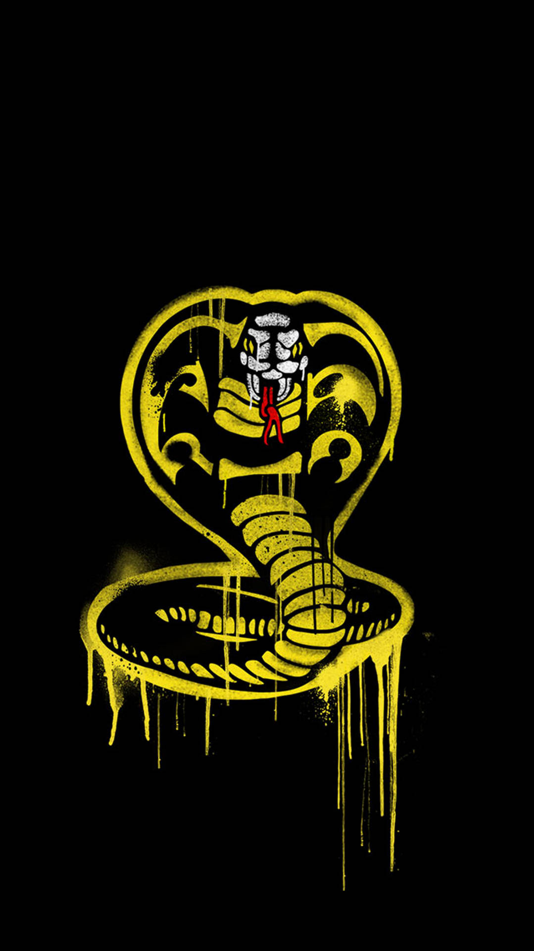 Yellow Snake Logo Cobra Kai Phone Wallpaper