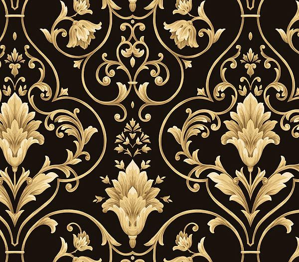 Black And Gold Damask Wallpaper Damasks Patterns