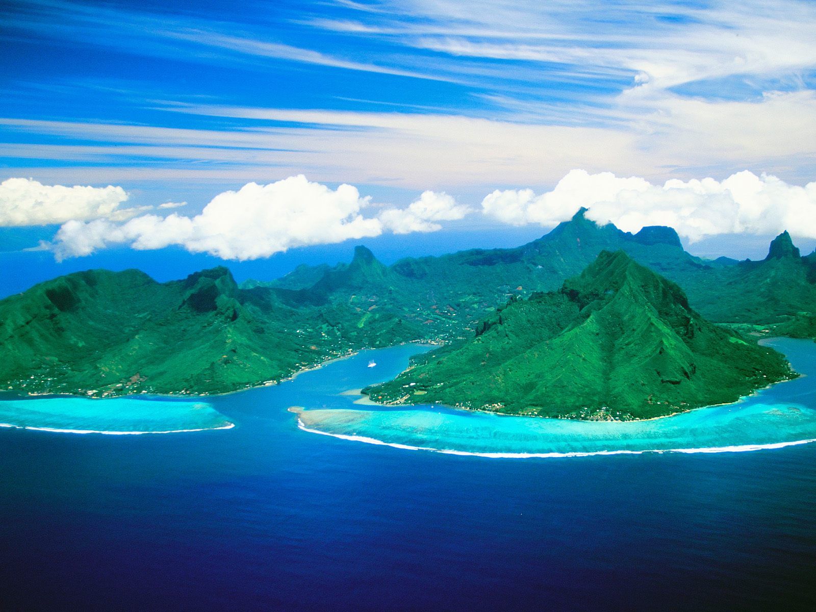 Best French Polynesian Beaches Background HD Wallpaper Blue