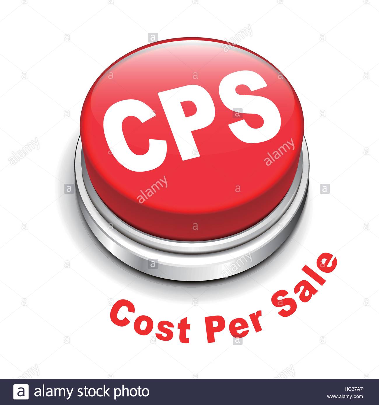 3d Illustration Of Cps Cost Per Sale Button Isolated White