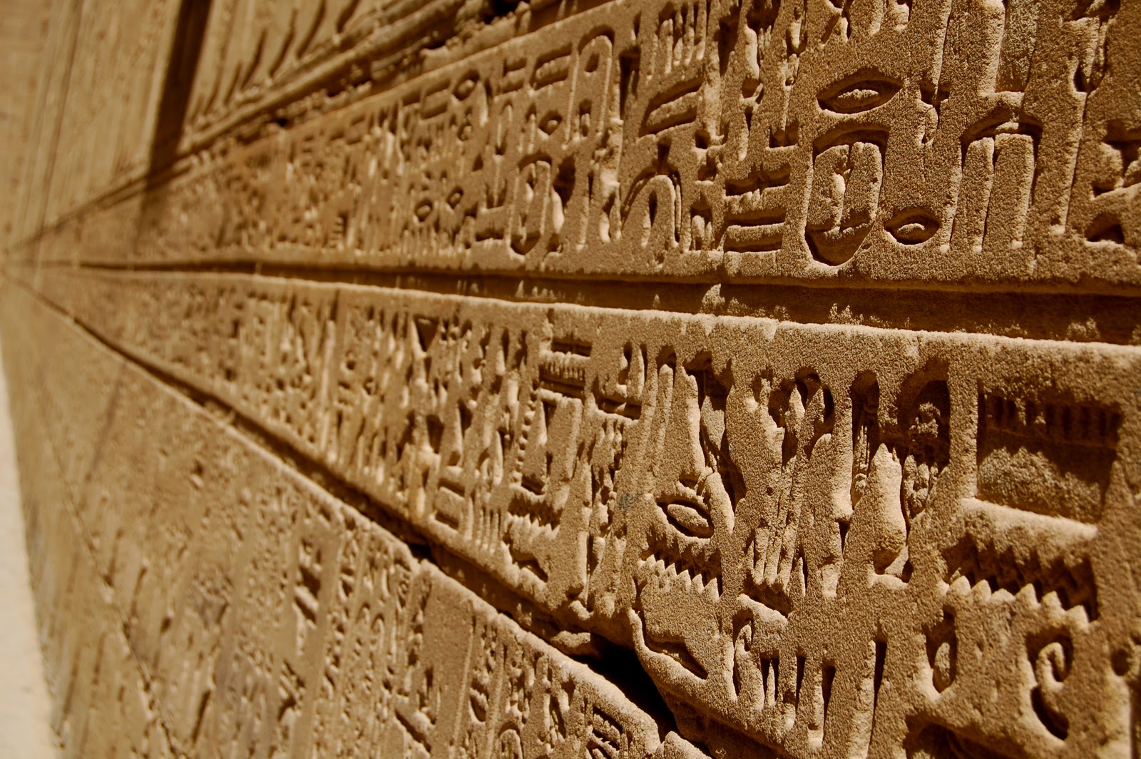 Egyptian Hieroglyphics Wall The Enormous Temple Walls Are