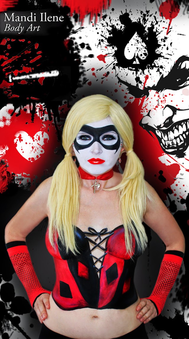Wallpaper Harley Quinn Body Paint iPhone Background