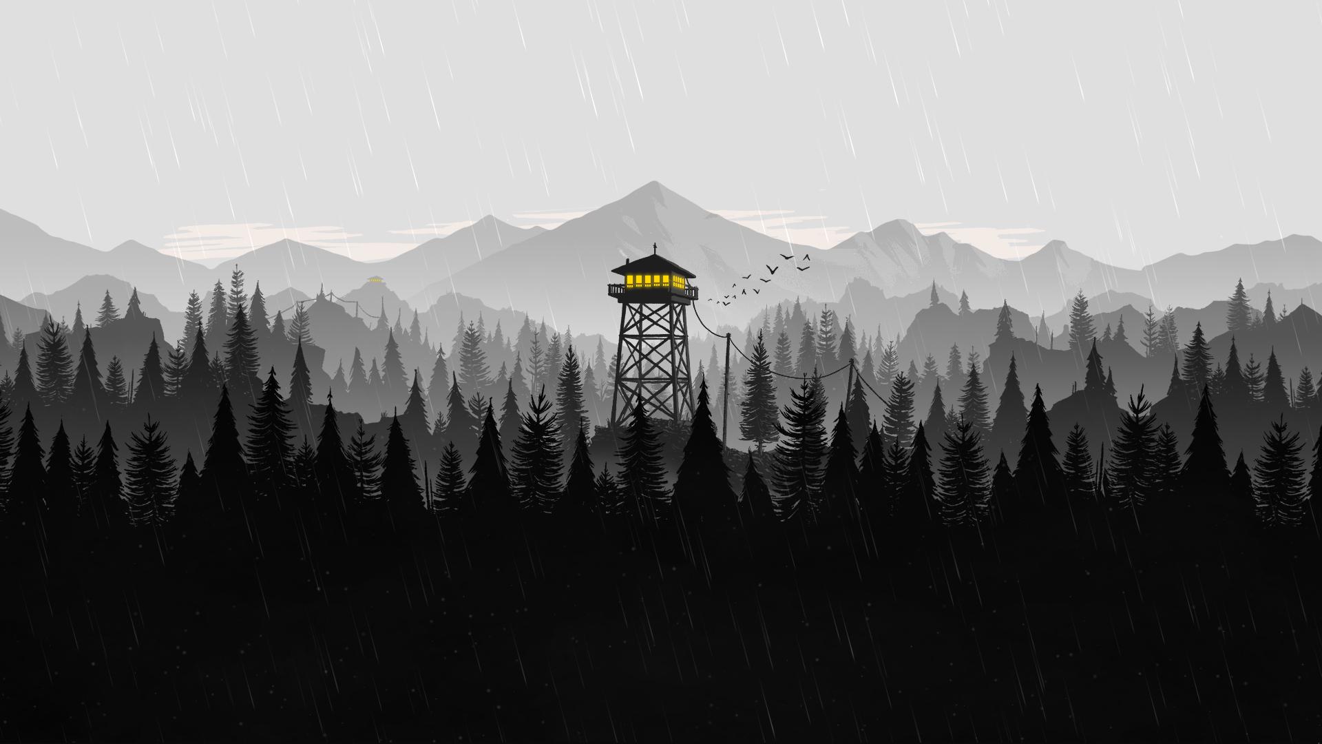 B W Firewatch Wallpaper