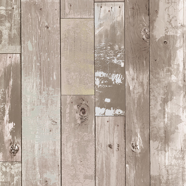 Distressed Wood Plank Wallpaper
