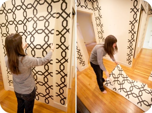Accenting Walls with Temporary Wallpaper and Fabric   Homescom 500x371