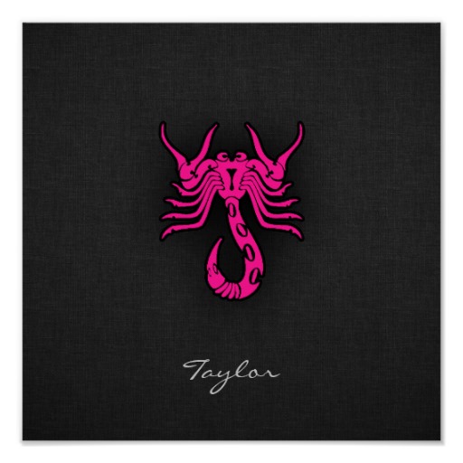 Hot Pink Scorpio Scorpion Zodiac Sign Poster