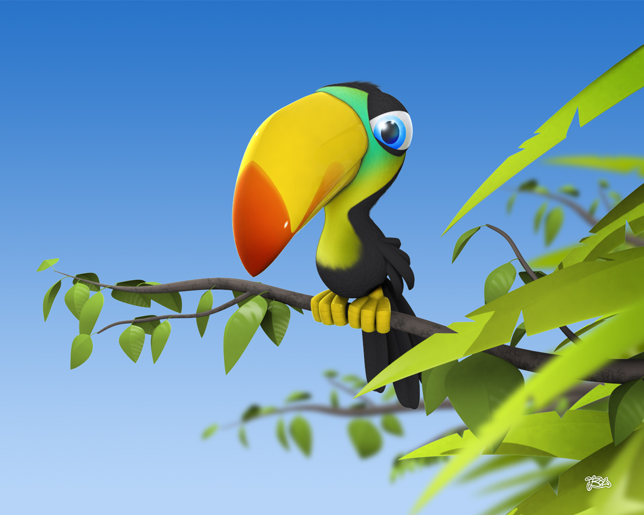 Bird 3d Cartoon Wallpaper Desktop
