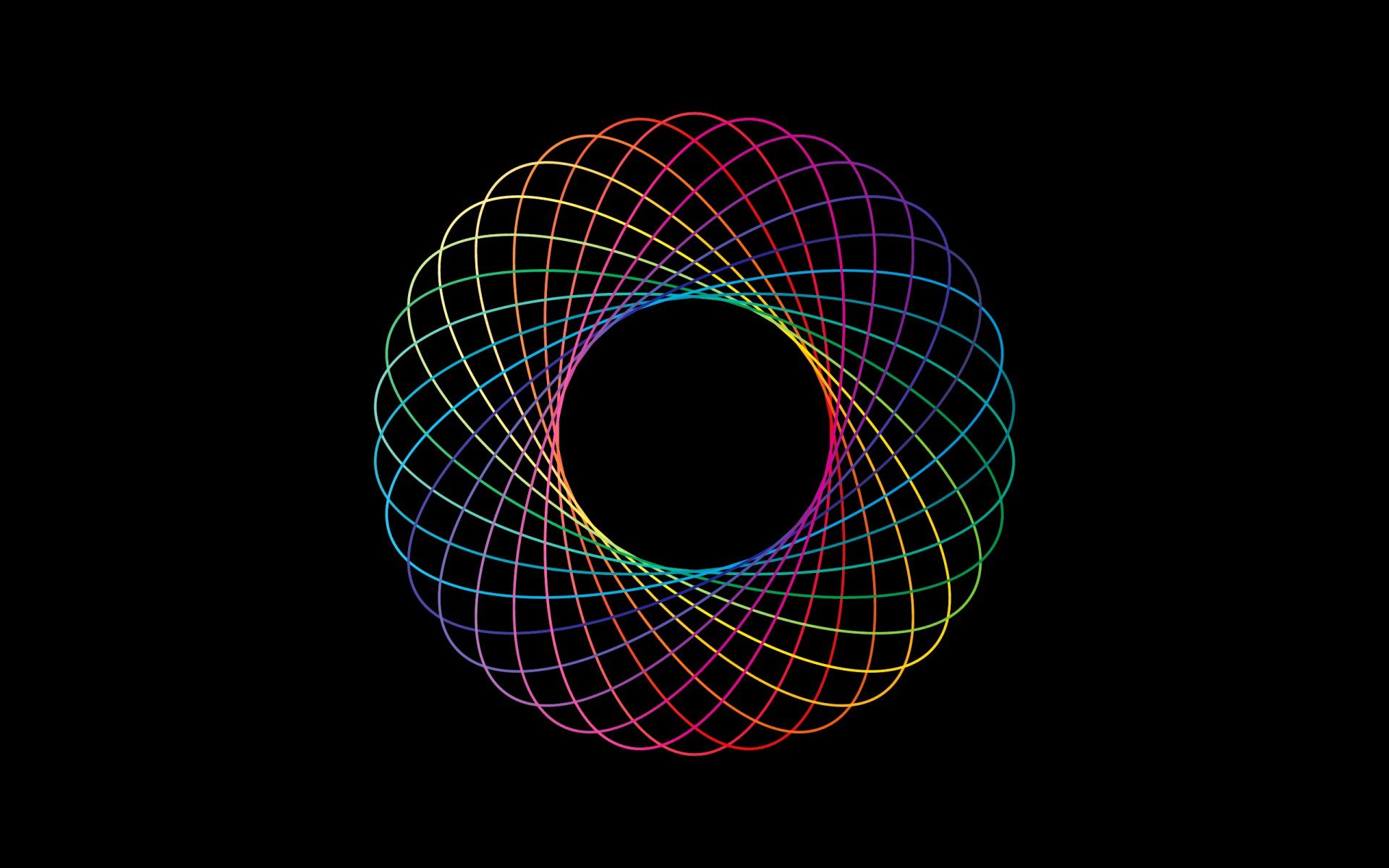 Abstract Circle Ring Flowers Rainbow Volume Line HD Wallpaper