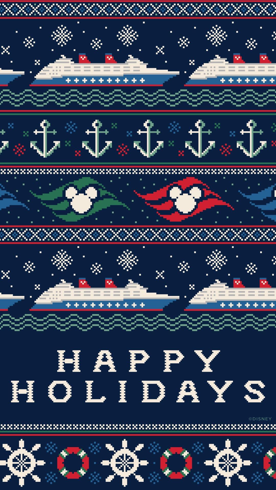 Disney Cruise Line Christmas Sweater Wallpaper iPhone