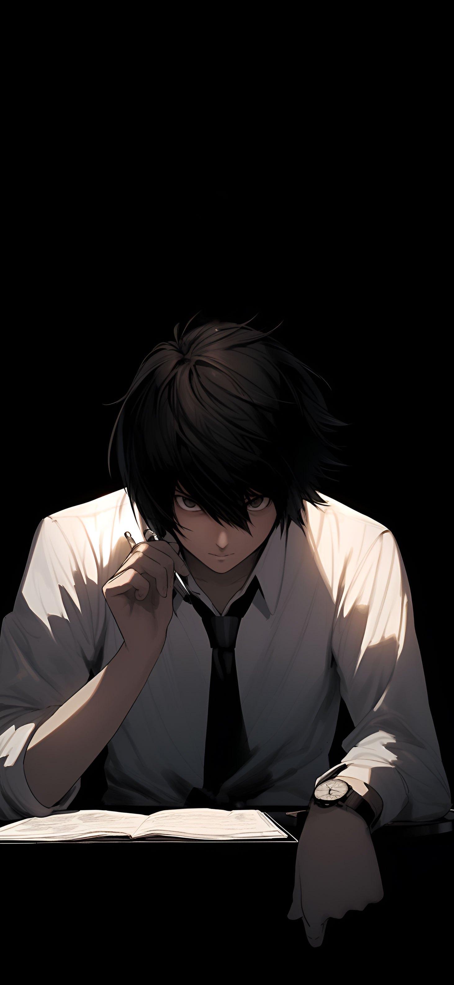 Death Note L Black Art Wallpaper Dark Anime iPhone