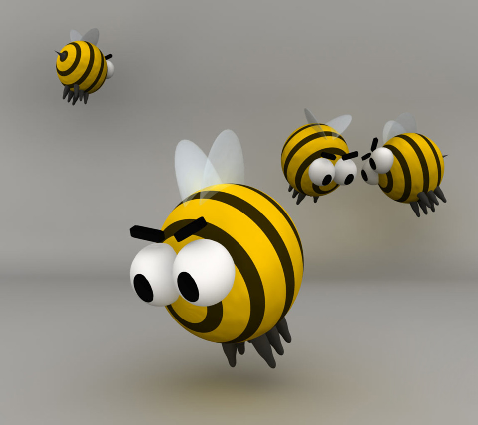 Wallpaper 3d Three Dimensional Bee Bees