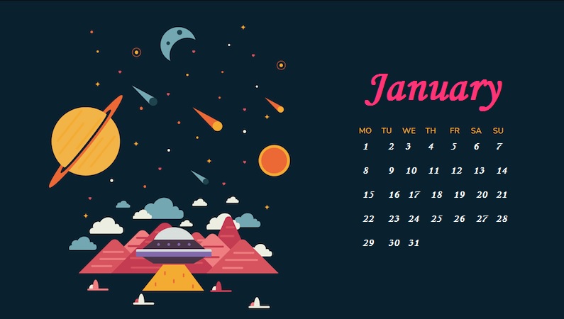 January HD Calendar