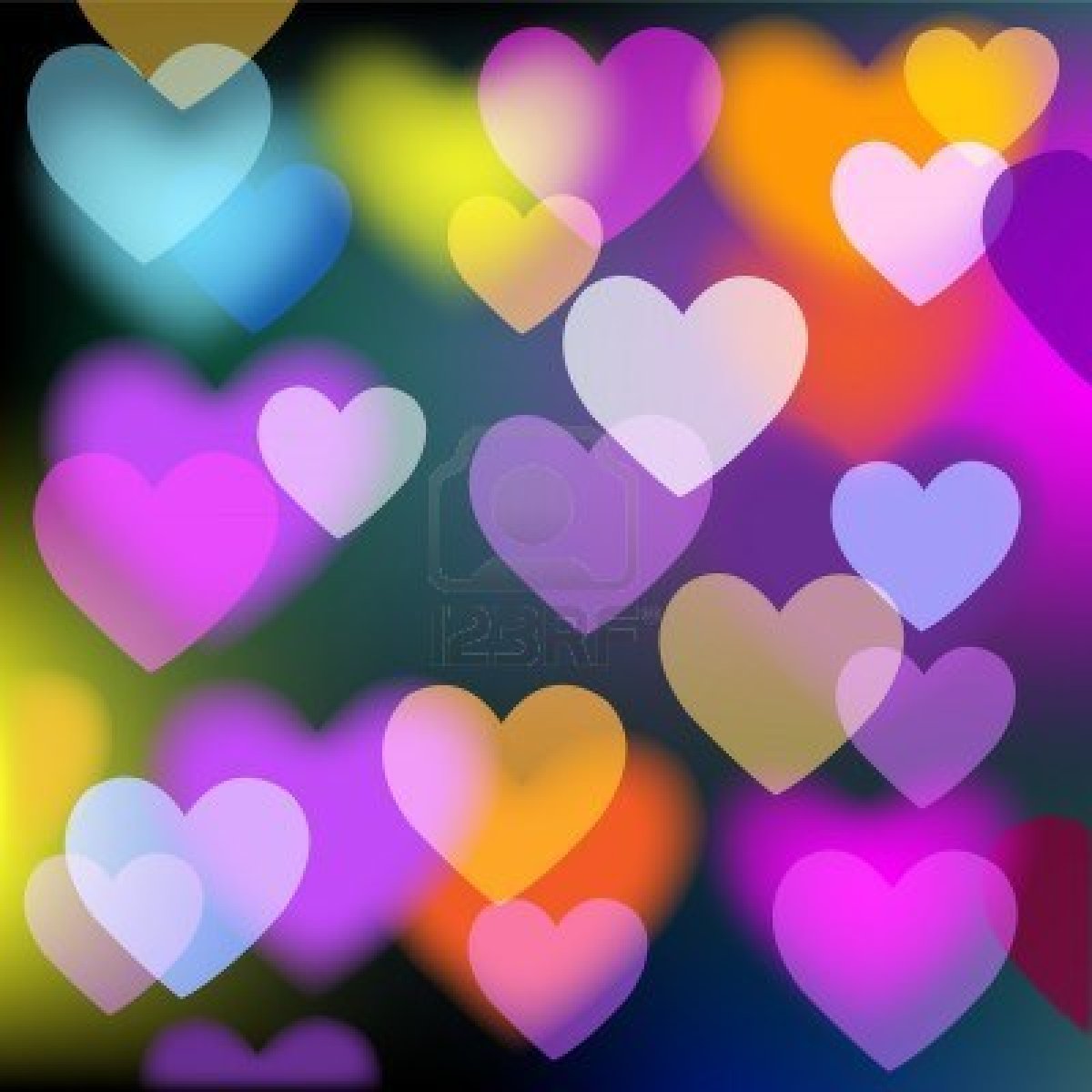 Colorful Hearts Wallpaper