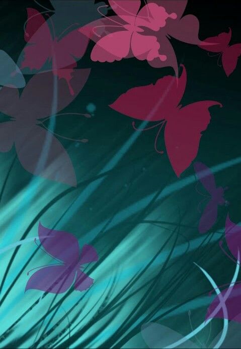 Teal And Pink Background Butterfly