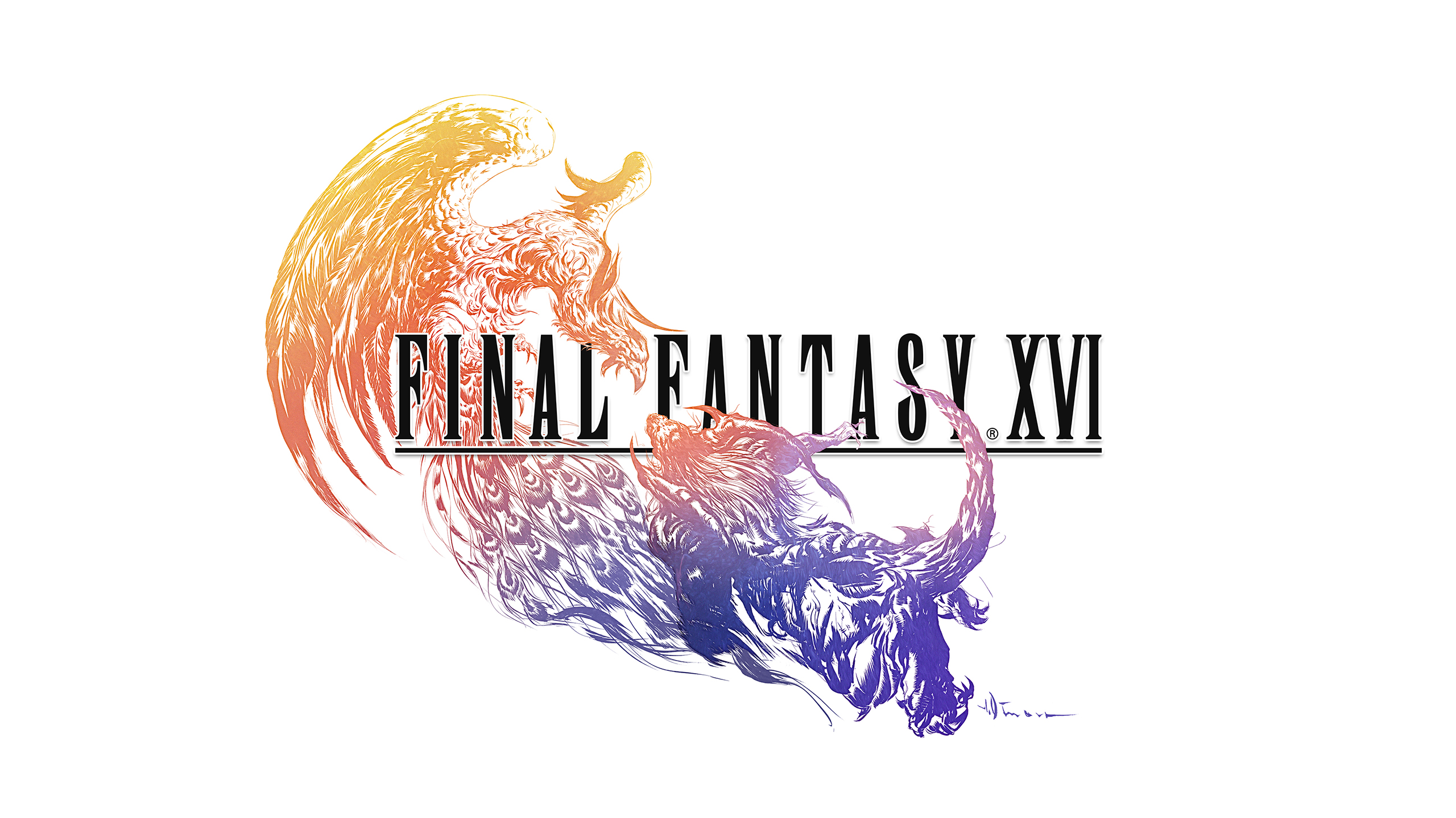 Final Fantasy Xvi Logo Wallpaper Cat With Monocle