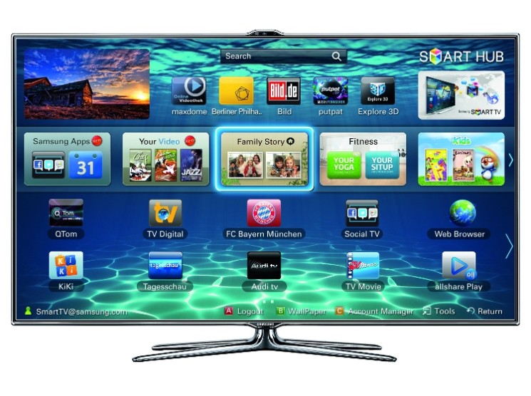 Samsung Smart TV UE40ES8090 LED TV mit Sprachsteuerung Der Samsung 745x556