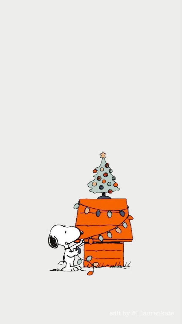 Cute Christmas iPhone Snoopy Wallpaper