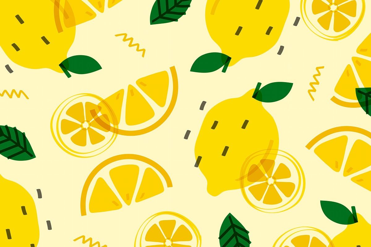 Summer lemon fruit pattern vector free image by rawpixelcom