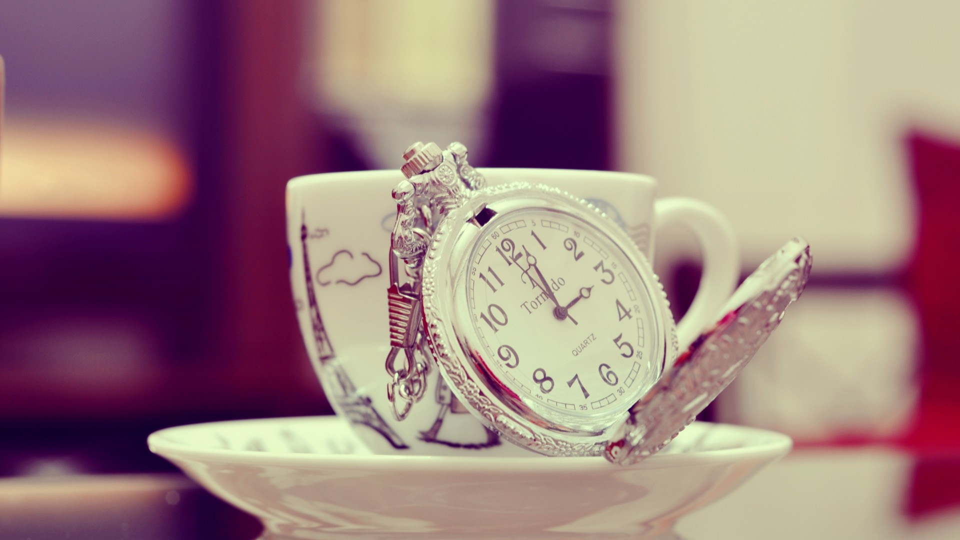 Wallpaper Clock Time Cup To Fall In Love