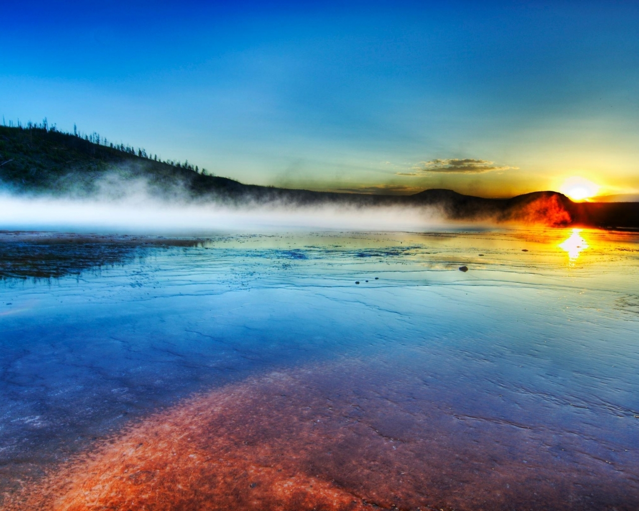 Sunrise Yellowstone Wallpaper In Nature With All