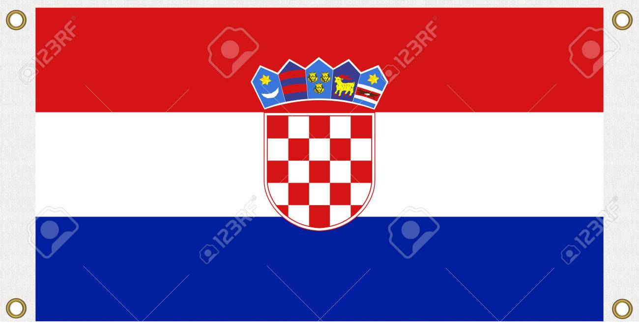 Croatia Flag Background Eyelet Punch The Corner Stock Photo