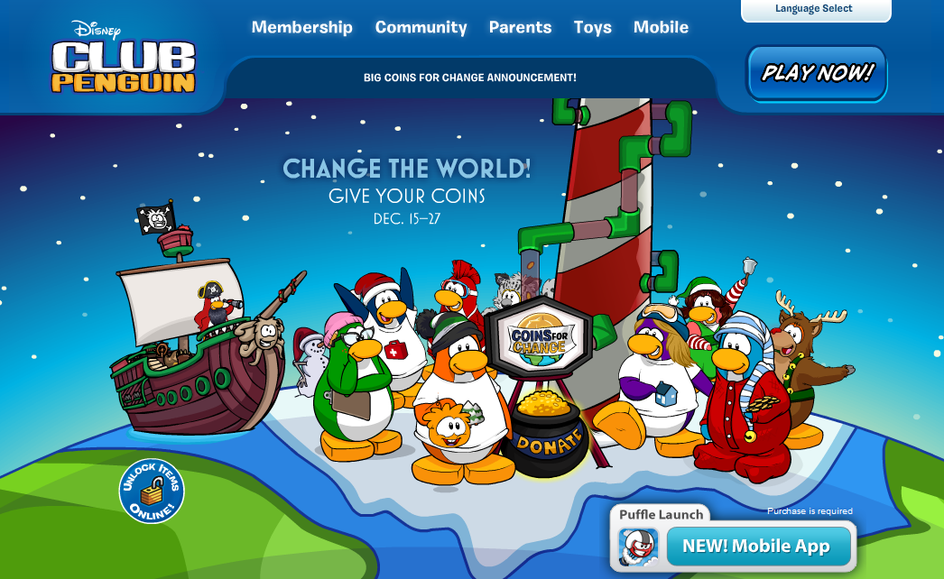 Fruitystar14 In Club Penguin Coins For Change Home Background