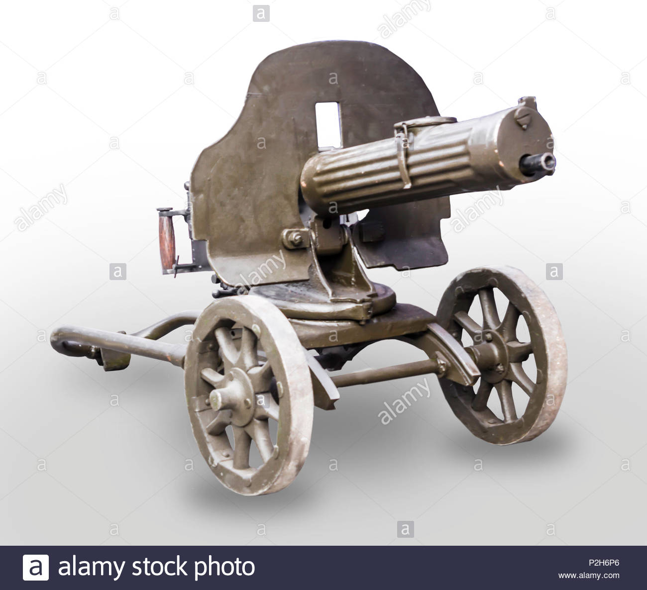 The Old Machine Gun Maxim Model Isolated Image On White