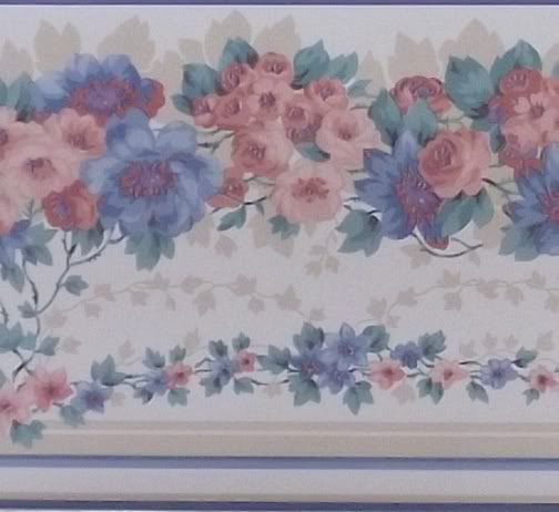 Details about Summer Wallpaper Border Southern Country Floral Violet
