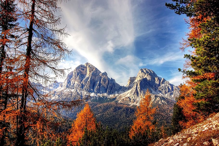 HD Wallpaper Permafrost Mountains During Fall Dolomites Italy