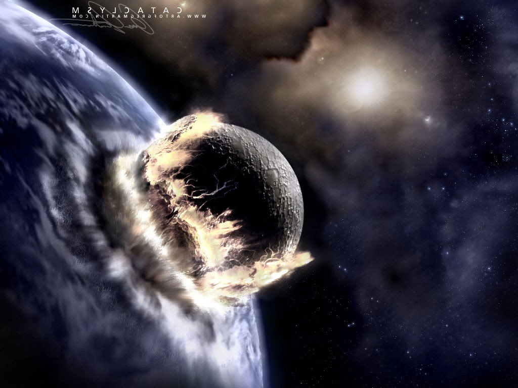 Asteroid Hitting Earth Wallpaper Background Theme Desktop
