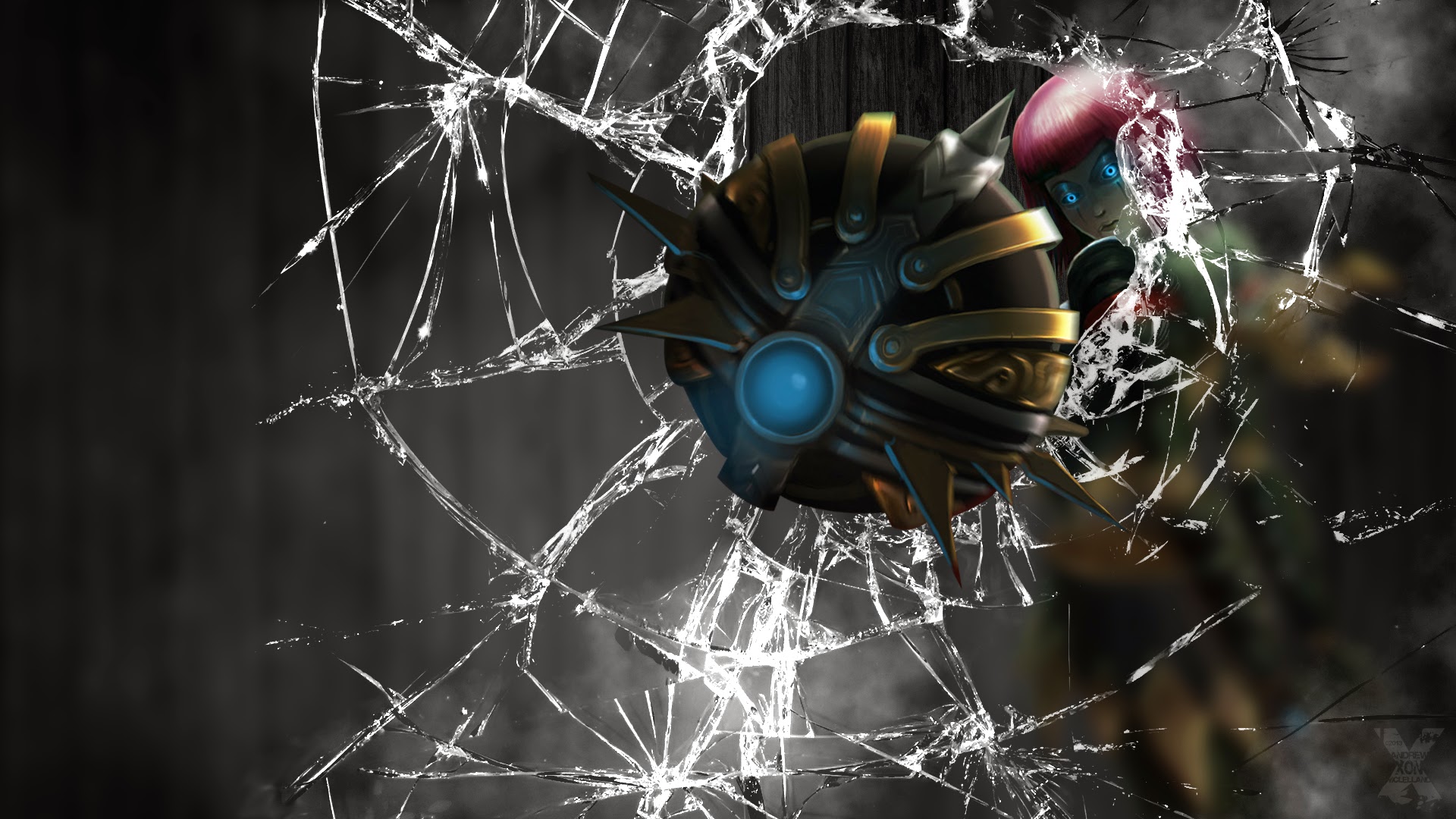 Orianna Broken Window Glass League Of Legends HD Wallpaper
