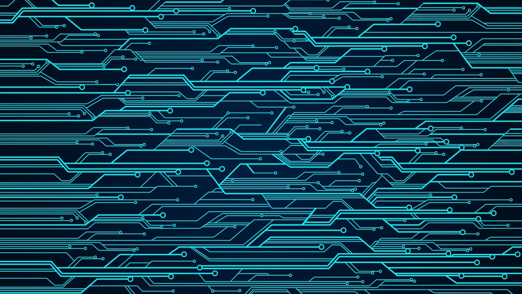 Circuit Board Background Abstract background in dark blue and cyan of