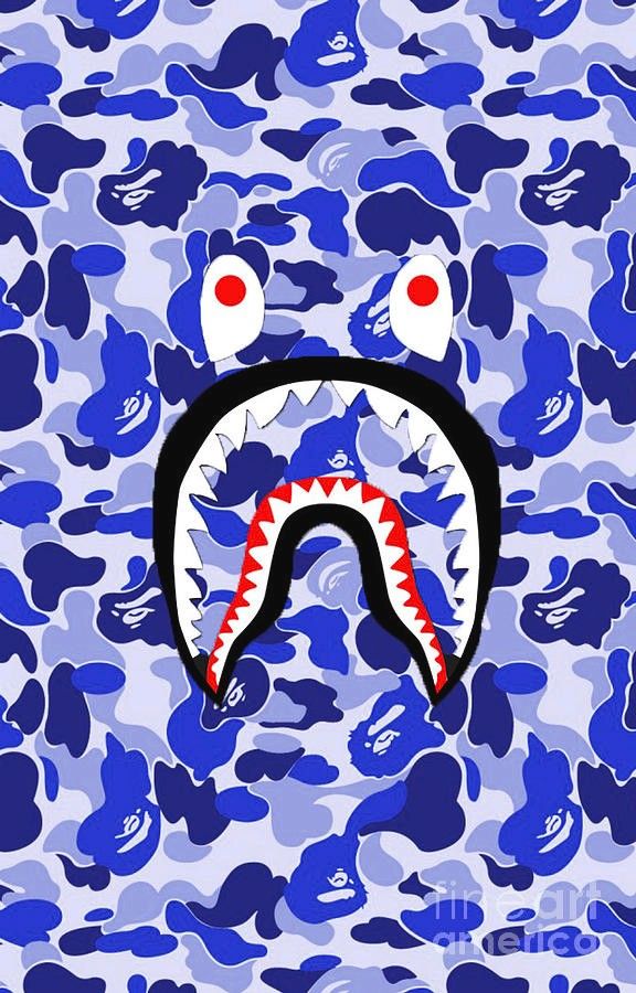 Bape Shark Blue Wallpaper iPhone