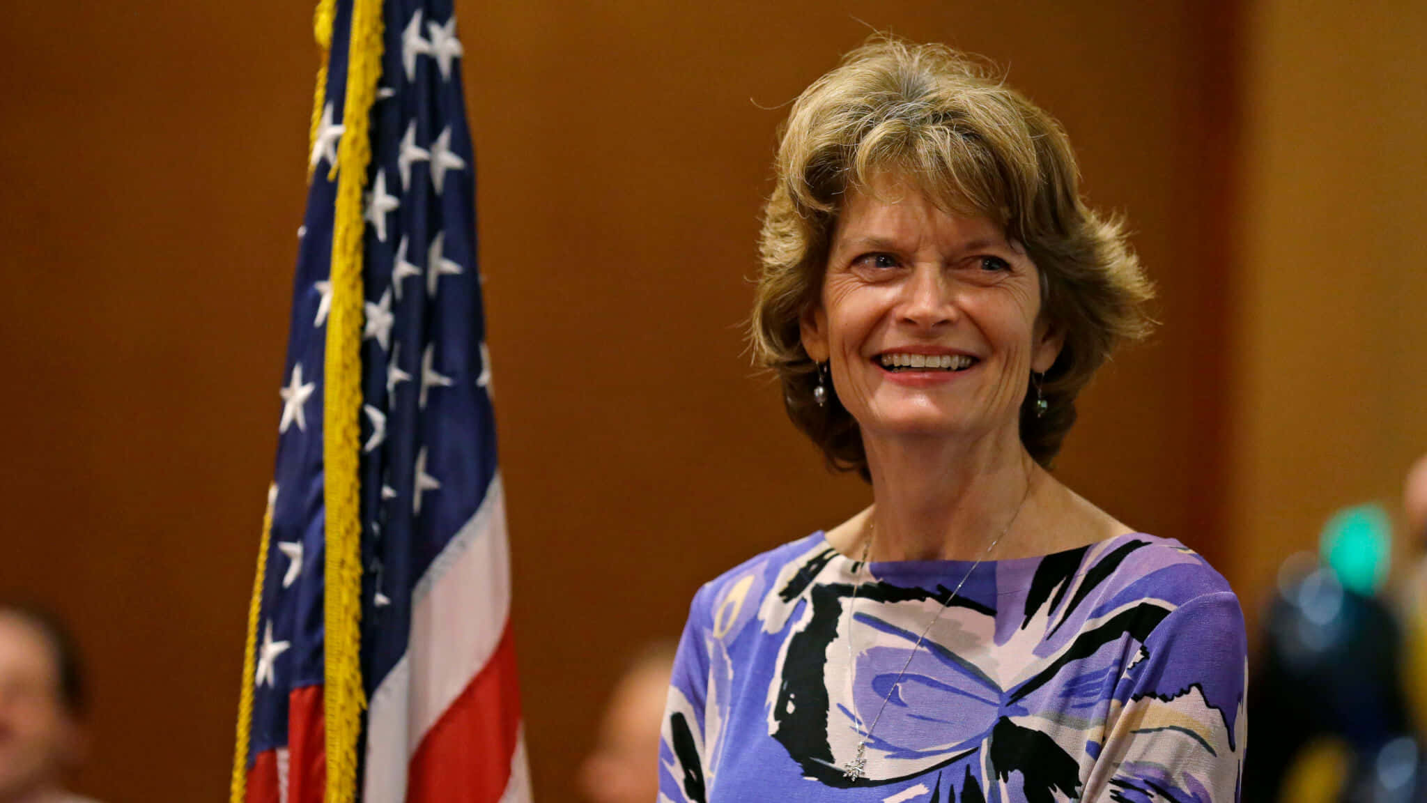Lisa Murkowski Butterfly Pattern Dress Wallpaper