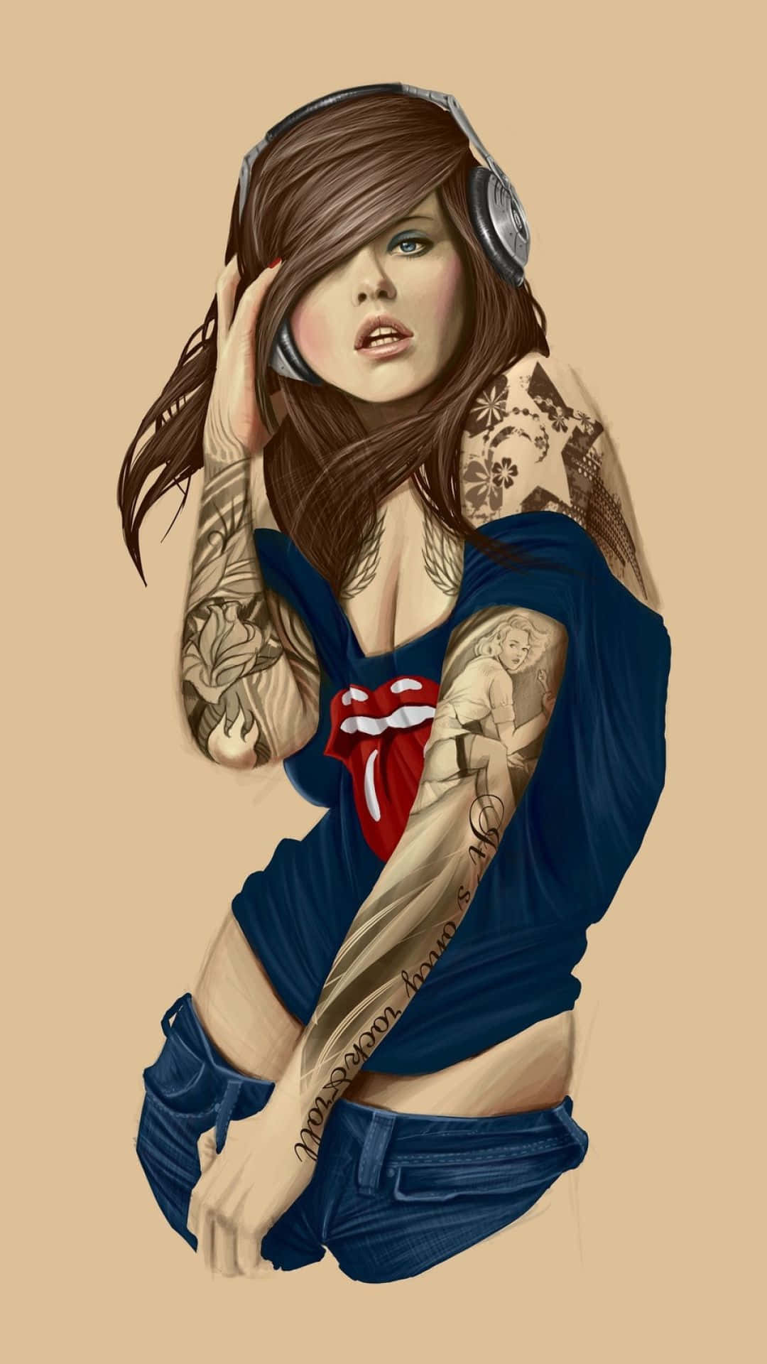 Beautiful Girl Cartoon Wallpaper
