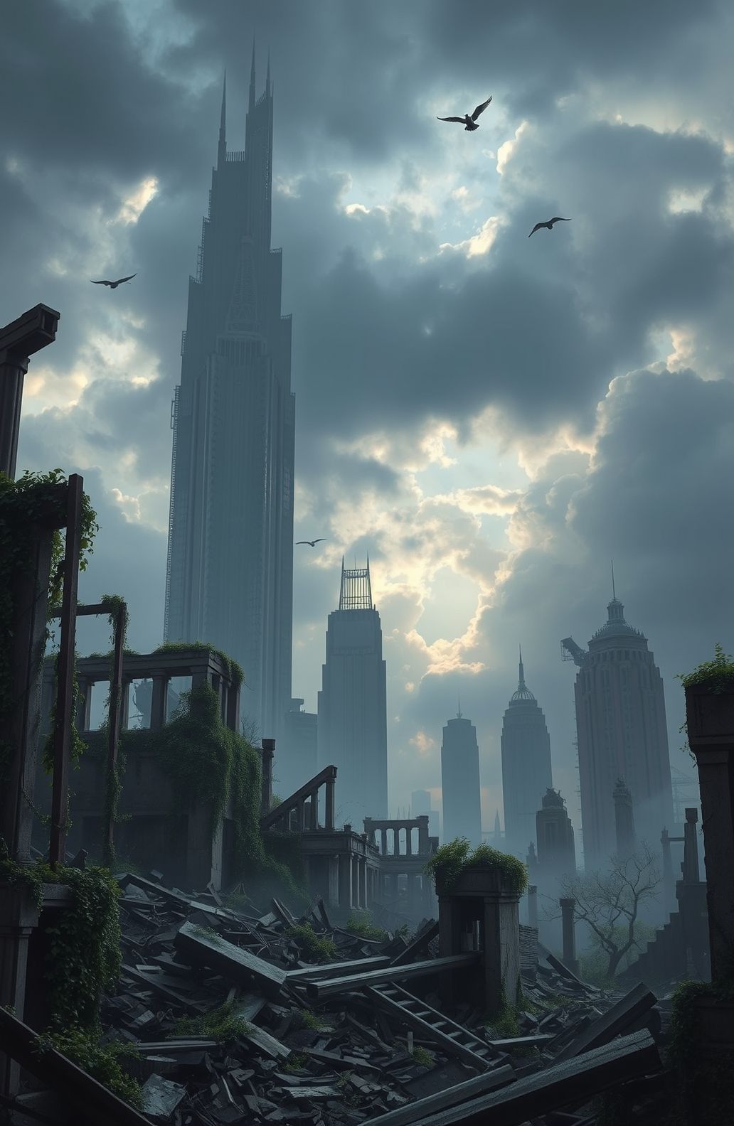 Destroyed City Background