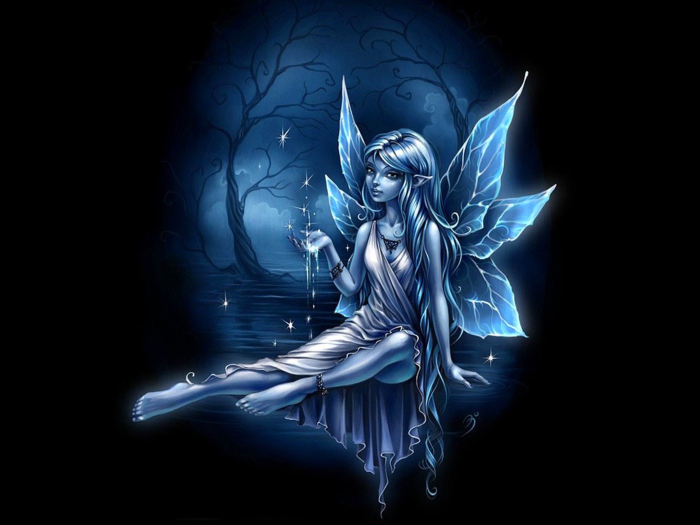 Blue Fairy Fantasy Angel Wallpaper Full HD