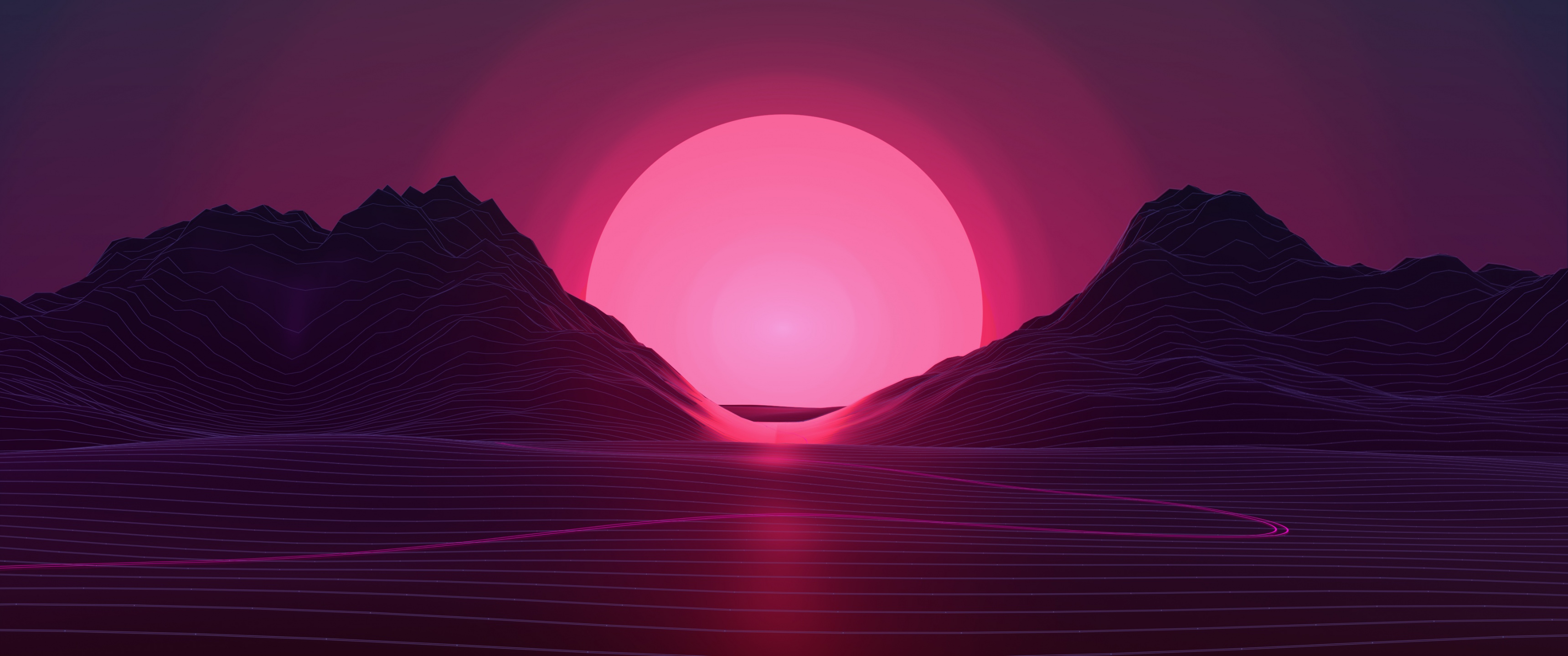 Neon Wallpaper 4k Sunset Pink Aesthetic
