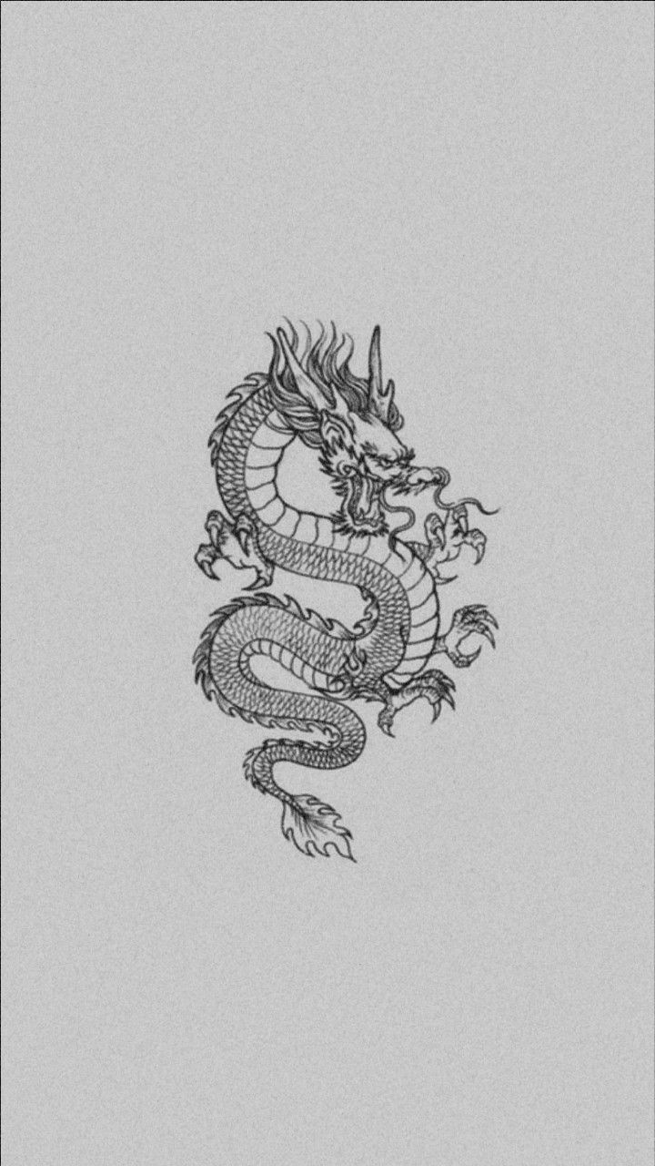 white dragon wallpaper astethic Black dragon tattoo Dragon
