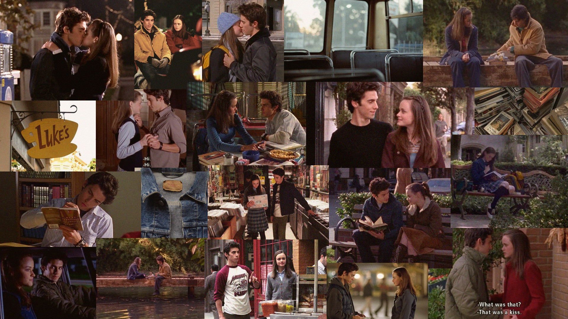 Rory And Jess Collage Desktop Wallpaper Gilmore Girls Aesthetic