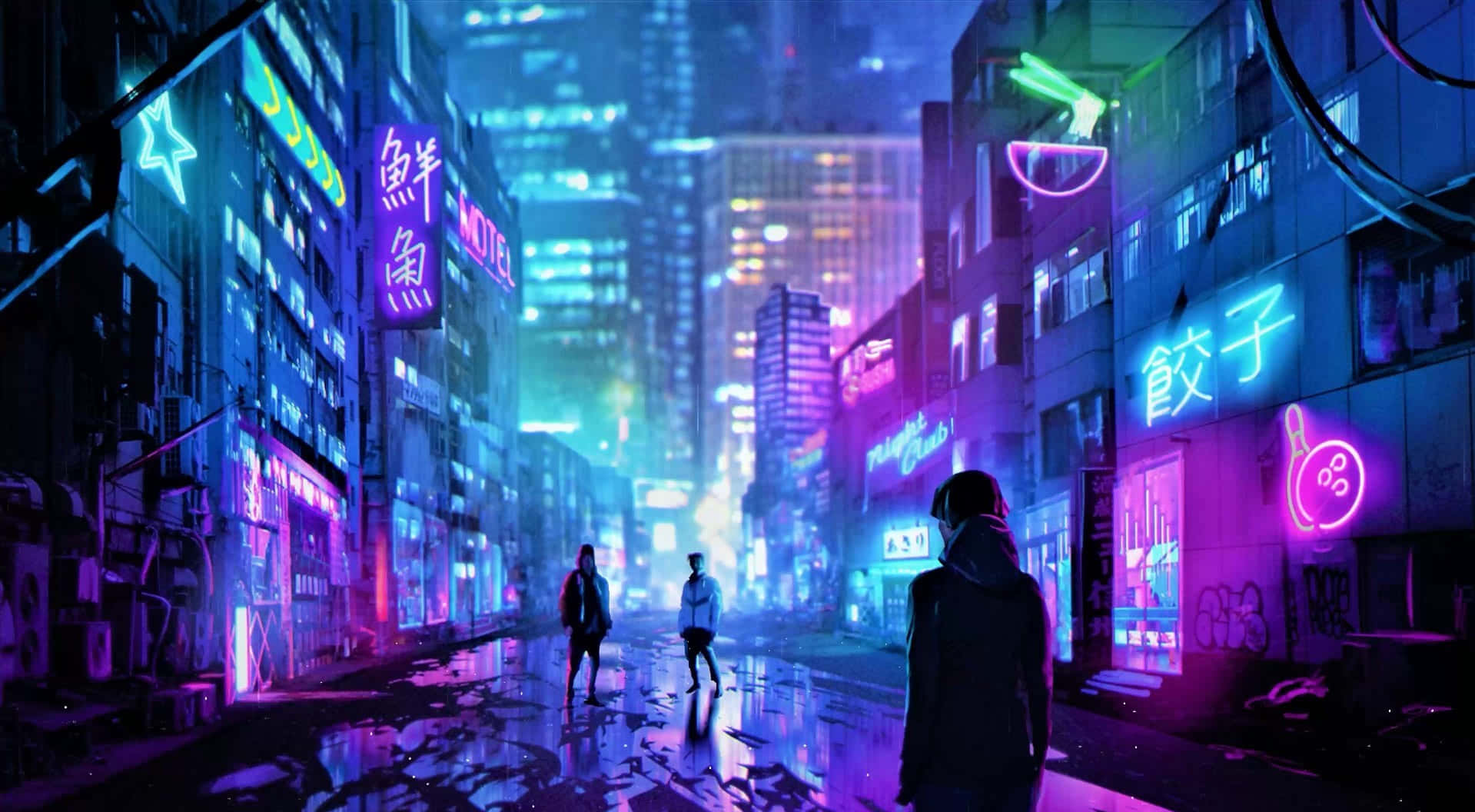 Neon Pink And Blue Wallpaper