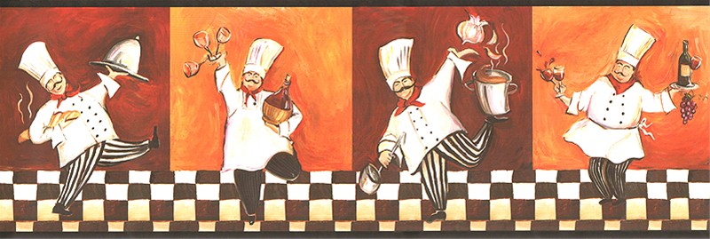 Italian Fat Chef Wallpaper Border Wt1086b Cafe Kitchen Decor
