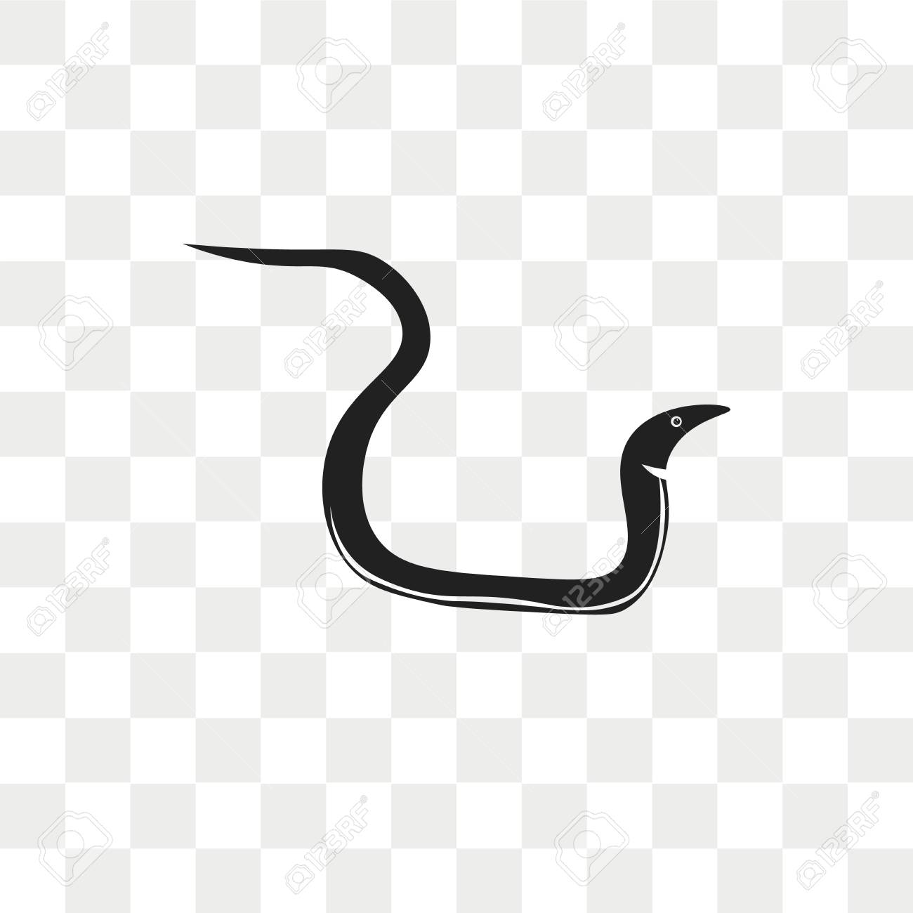 Eel Vector Icon Isolated On Transparent Background Logo