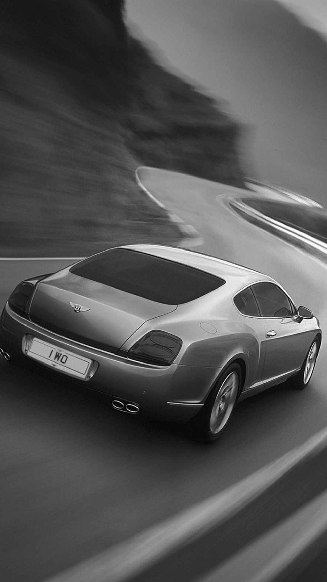 Bentley Continental Gt Black And White Android Wallpaper